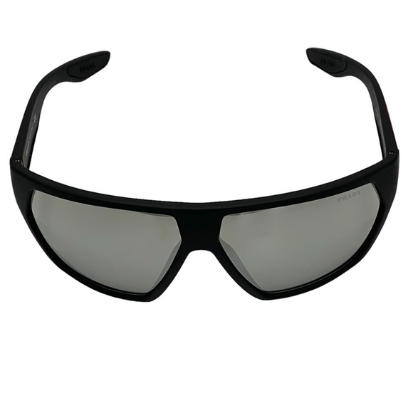 Prada Linea Rossa Sunglasses Style PS 08US Black Rubber & Silver Mirrored Size L - Picture 4 of 14